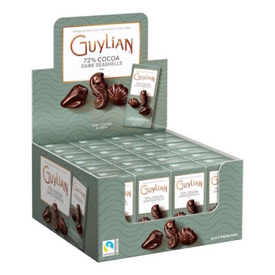 Guylian 3-Piece Dark Chocolate Seashells with Dark Praliné Counter Display