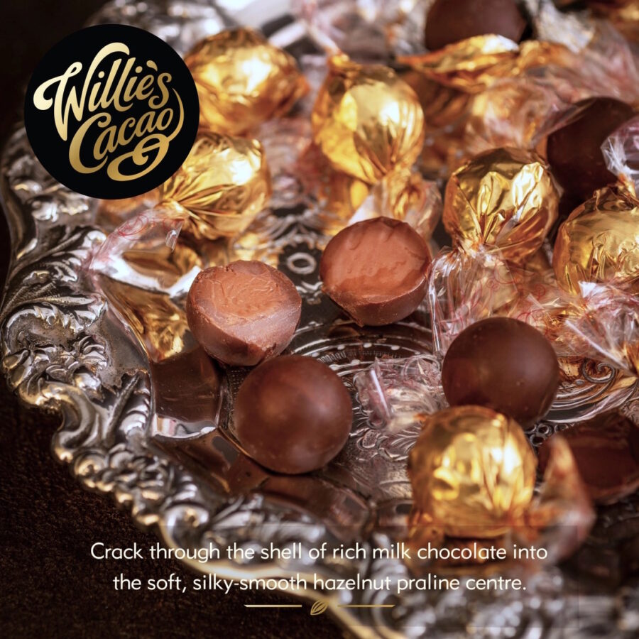 Willie’s Cacao Milk Chocolate Hazelnut Praline Pearls Lifestyle