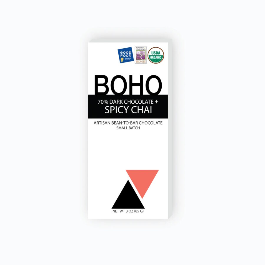BOHO Chocolate 70% Dark Chocolate Bar with Spicy Chai