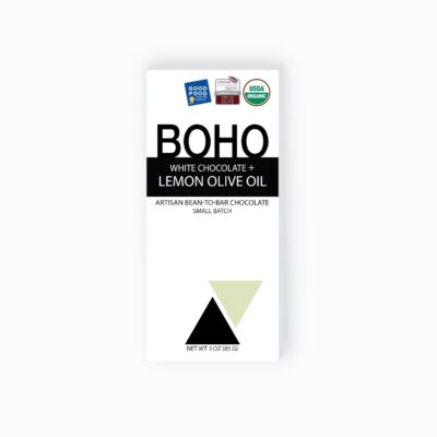BOHO Chocolate White Chocolate Bar with Lemon & Olive Oil