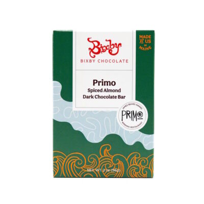 Bixby Chocolate Primo Spiced Almond Dark Chocolate Bar Lifestyle