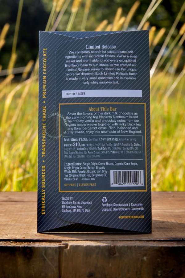 Goodnow Farms Nantucket Fog 65% Dark Milk Chocolate Bar Lifestyle (1)