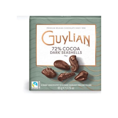 Guylian 6-Piece 72% Dark Chocolate Seashells with Dark Praliné