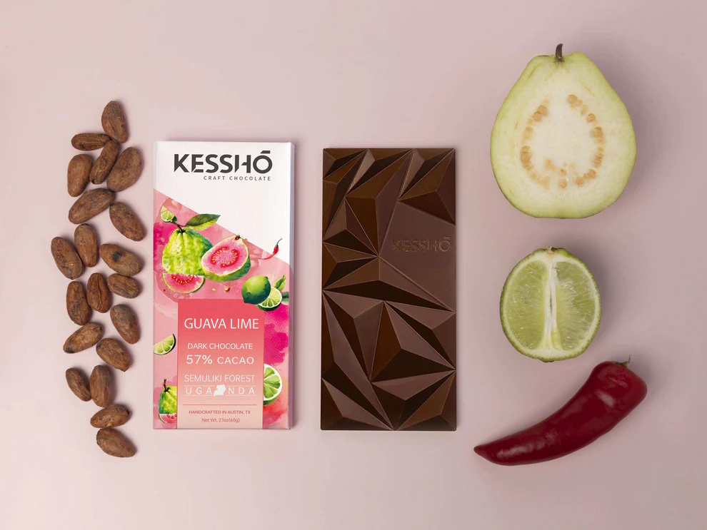 Kessho Guava Lime 57% Dark Chocolate Bar Lifestyle (1)
