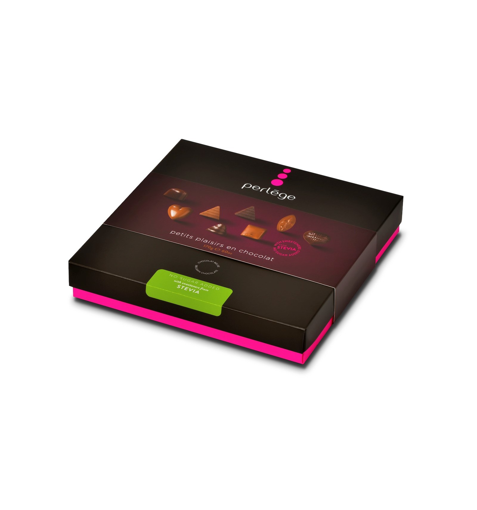 Perlège 16-Piece No-Sugar-Added Dark & Milk Chocolate Pralines Box