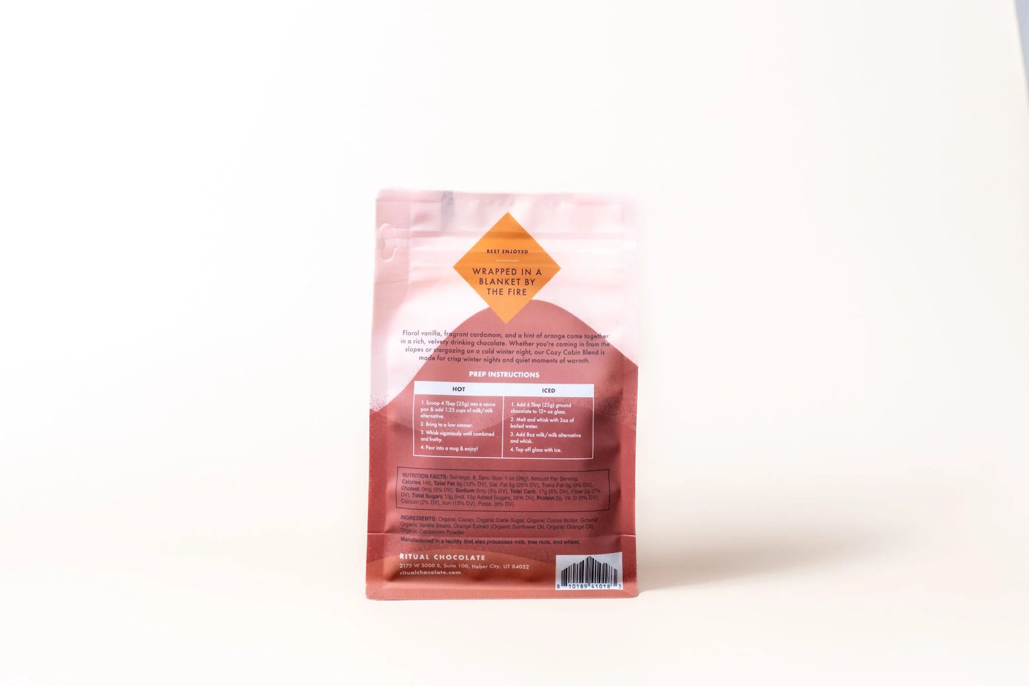 Ritual Chocolate Cozy Cabin Blend Dark Drinking Chocolate Back