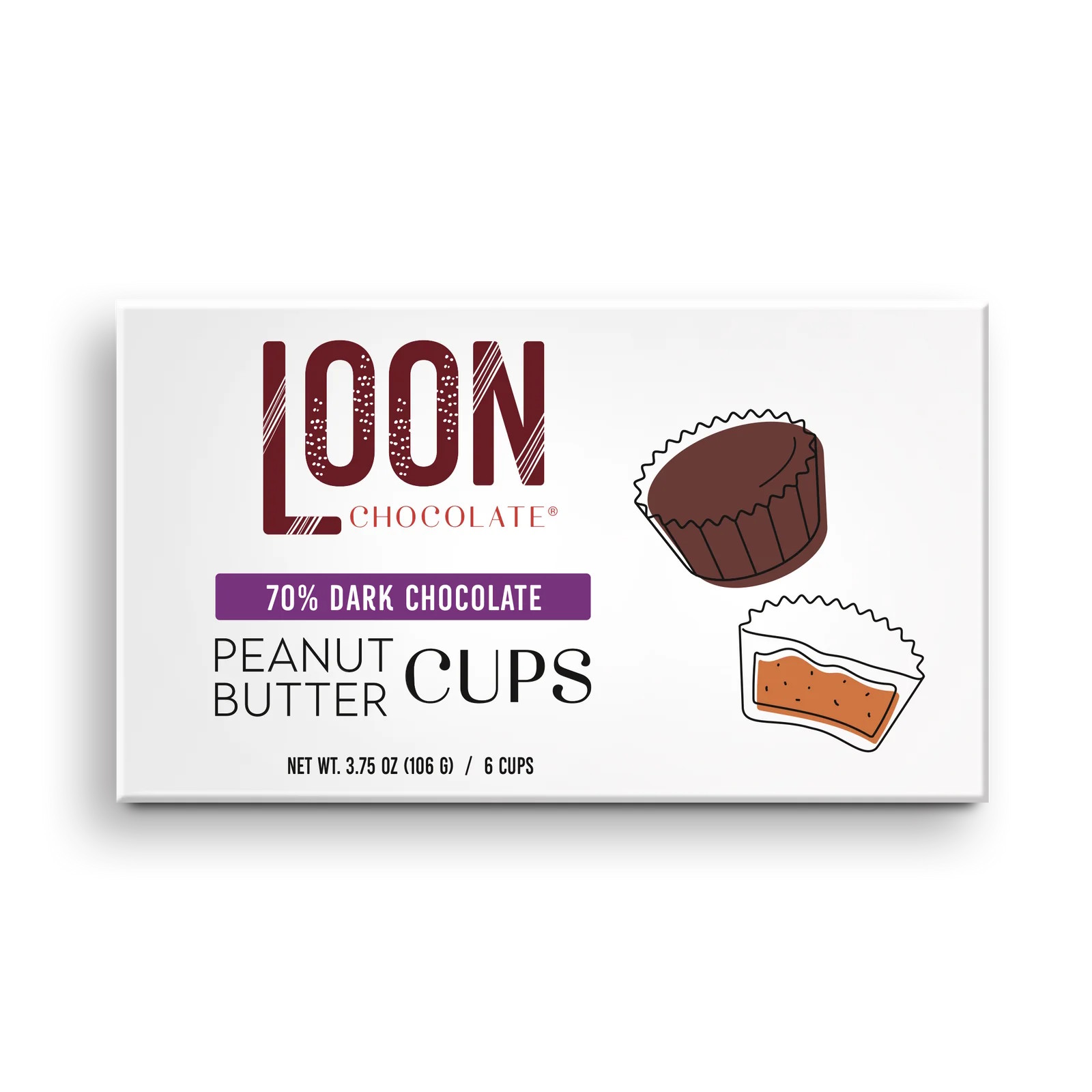 Loon Chocolate 70% Dark Chocolate Peanut Butter Cups