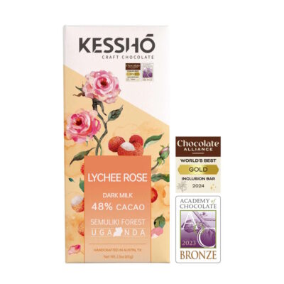 KESSHŌ Lychee Rose 48% Dark Milk Chocolate Bar