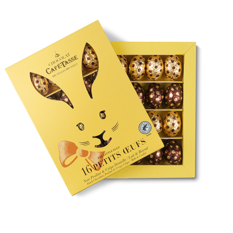Café-Tasse 16-Piece Assorted Chocolate Eggs in Bunny Gift Box 2