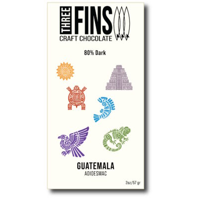 Three Fins Craft Chocolate Adioesmac Guatemala 80% Dark Chocolate Bar
