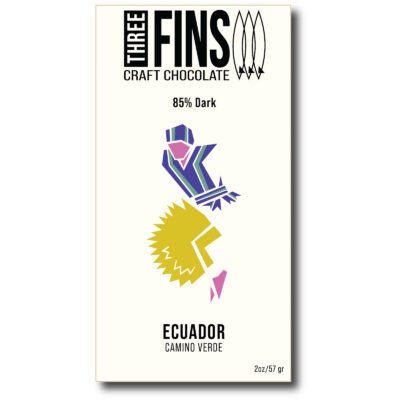 Three Fins Craft Chocolate Camino Verde Ecuador 85% Dark Chocolate Bar