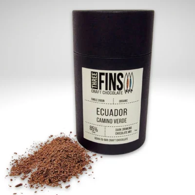 Three Fins Craft Chocolate Camino Verde Ecuador 85% Dark Drinking Chocolate