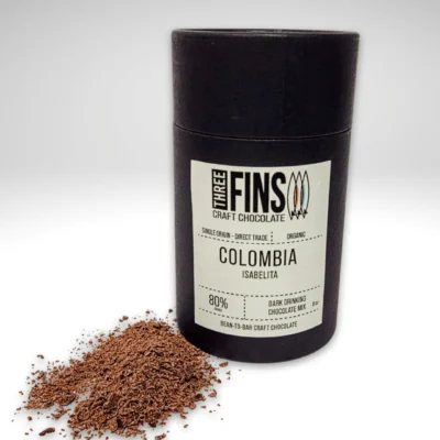 Three Fins Craft Chocolate Isabelita Colombia 80% Dark Drinking Chocolate