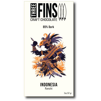 Three Fins Craft Chocolate Ransiki Indonesia 80% Dark Chocolate Bar