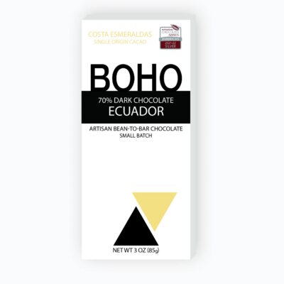 BOHO Chocolate Ecuador 70% Dark Chocolate Bar