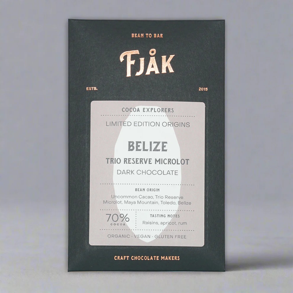 Fjak Trio Reserve Microlot Belize 70% Dark Chocolate Bar