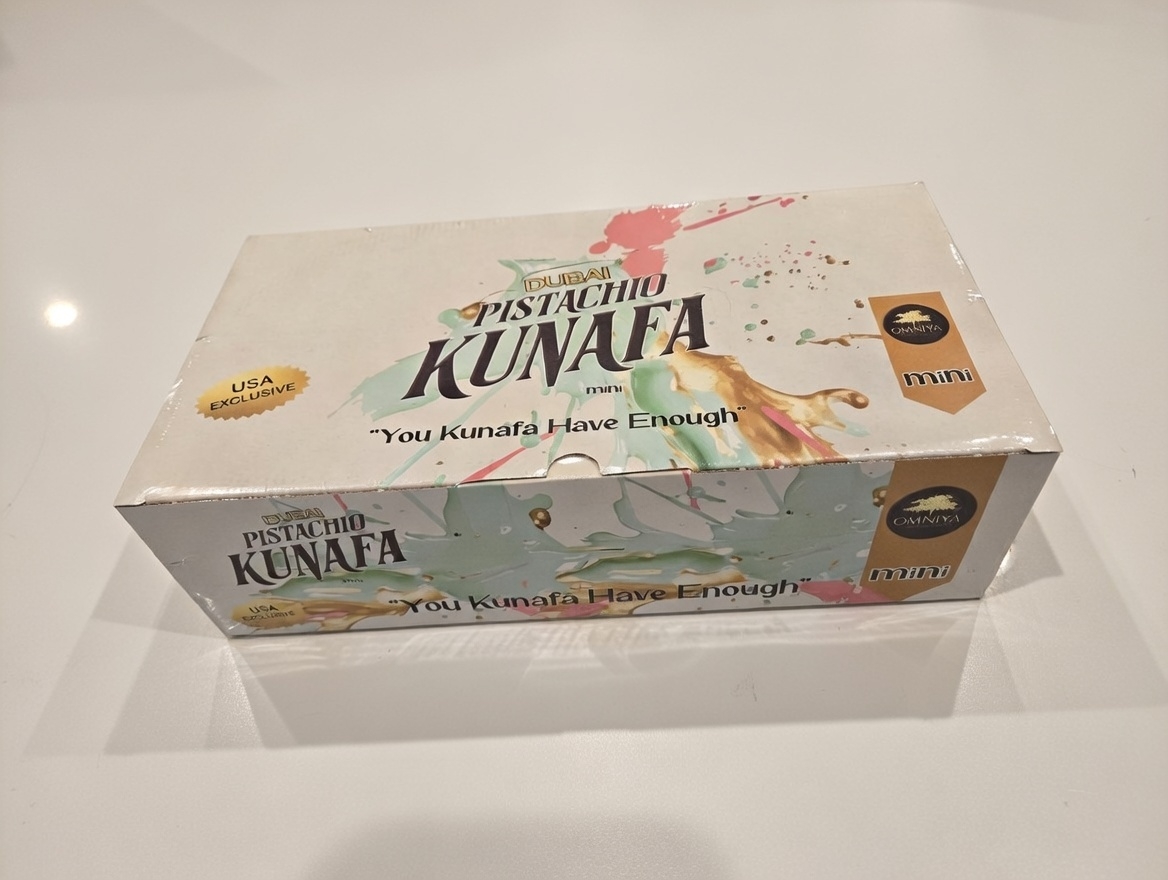 Omniya Delicacy MINI Pistachio Kunafa Dubai Chocolate Bar Case
