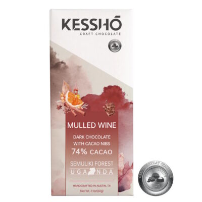 KESSHO Mulled Wine 74% Dark Chocolate Bar with Cocoa Nibs