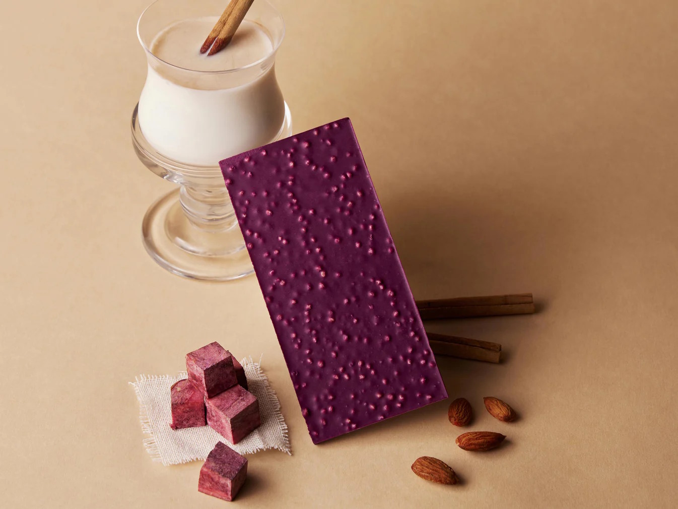 KESSHO Ube Horchata White Chocolate Bar Open Lifestyle