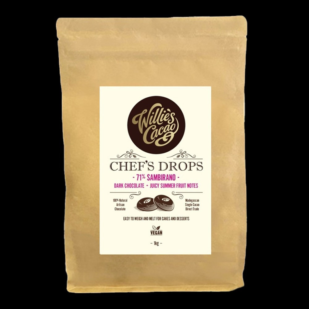 Willie's Cacao Sambirano Madagascar 71% Dark Couverture Chef's Drops