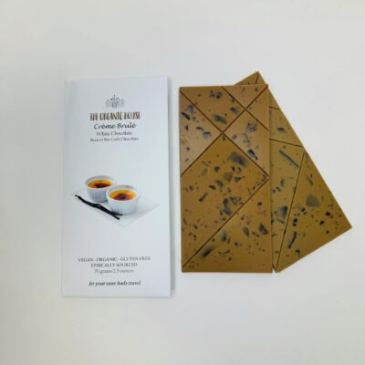 The Organic House Crème Brûlée White Mylk Chocolate Bar