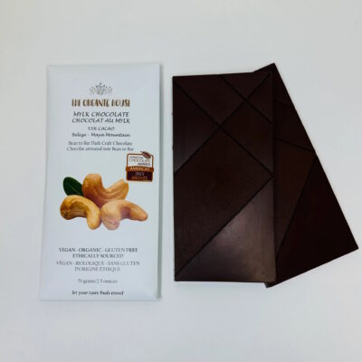The Organic House Maya Mountain Belize 55% Mylk Chocolate Bar