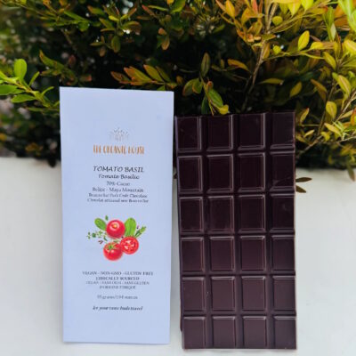 The Organic House Maya Mountain Belize 70% Dark Chocolate Bar with Tomato Basil