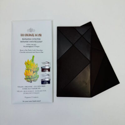 The Organic House Nicaragua 65% Dark Chocolate Bar with Banana Foster