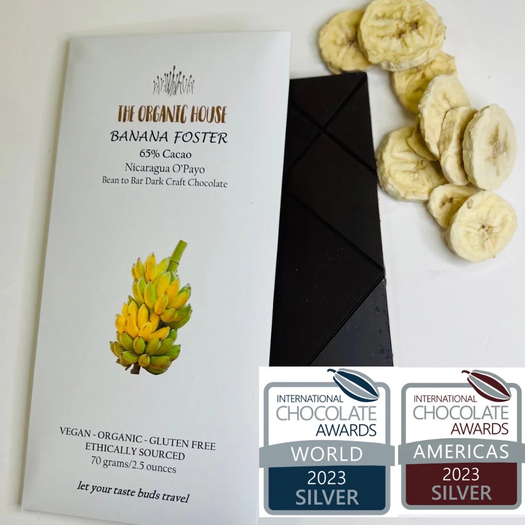 The Organic House Nicaragua 65% Dark Chocolate Bar with Banana Foster Open Lifestyle