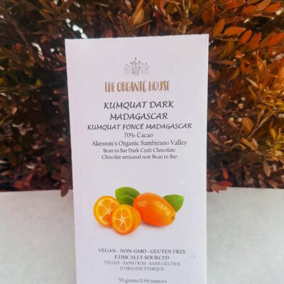 The Organic House Sambirano Valley Madagascar 70% Dark Chocolate Bar with Kumquat