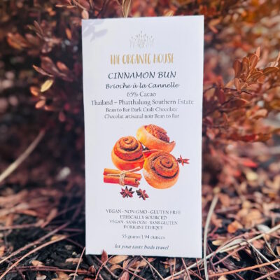 The Organic House Thailand 65% Dark Chocolate Bar with Cinnamon Bun