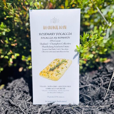 The Organic House Thailand 65% Dark Chocolate Bar with Rosemary Focaccia