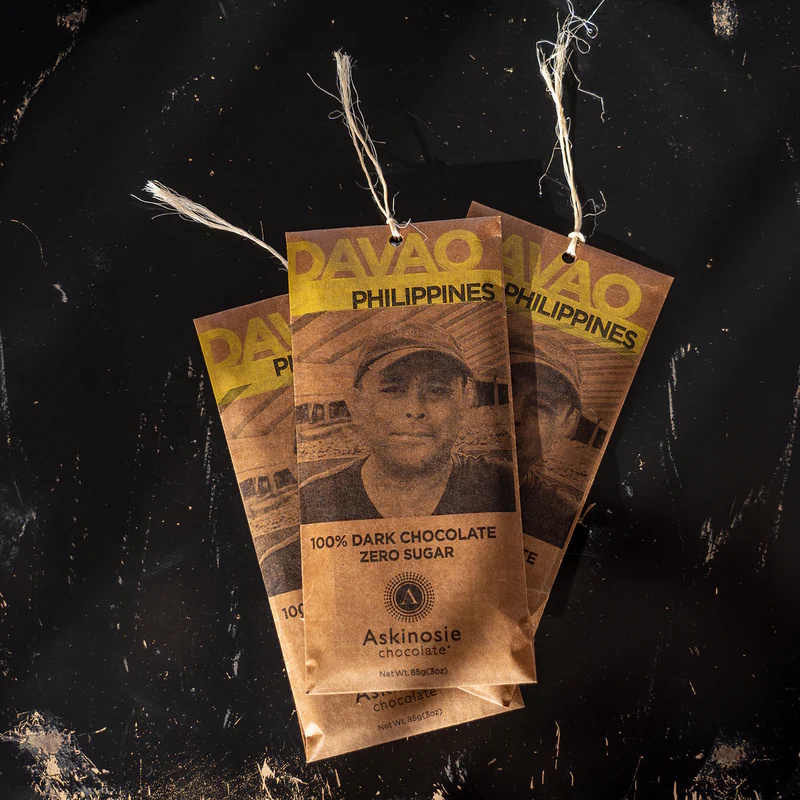 Askinosie Davao Philippines 100% Dark Chocolate Bar Lifestyle