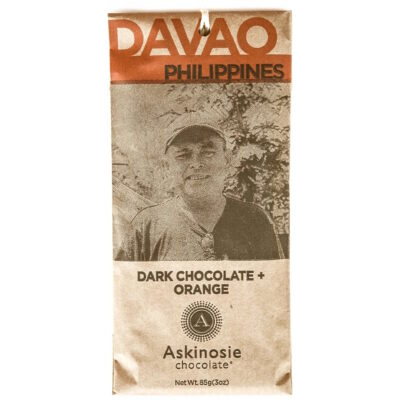 Askinosie Davao Philippines 58% Dark Chocolate Bar with Orange