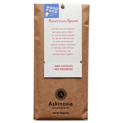 Askinosie Ecuador 54% Dark Chocolate Bar with Red Raspberry