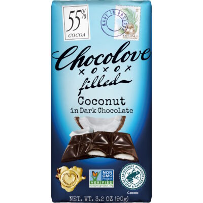 Chocolove 55% Dark Chocolate Bar with Creamy Coconut Filling