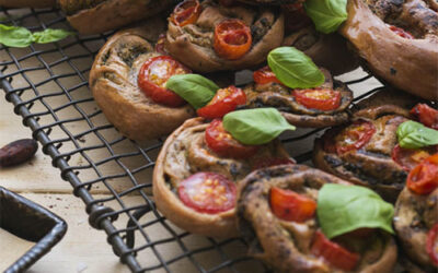 WIllie’s Cacao Mini-Focaccia Cacao Pesto & Cherry Tomato