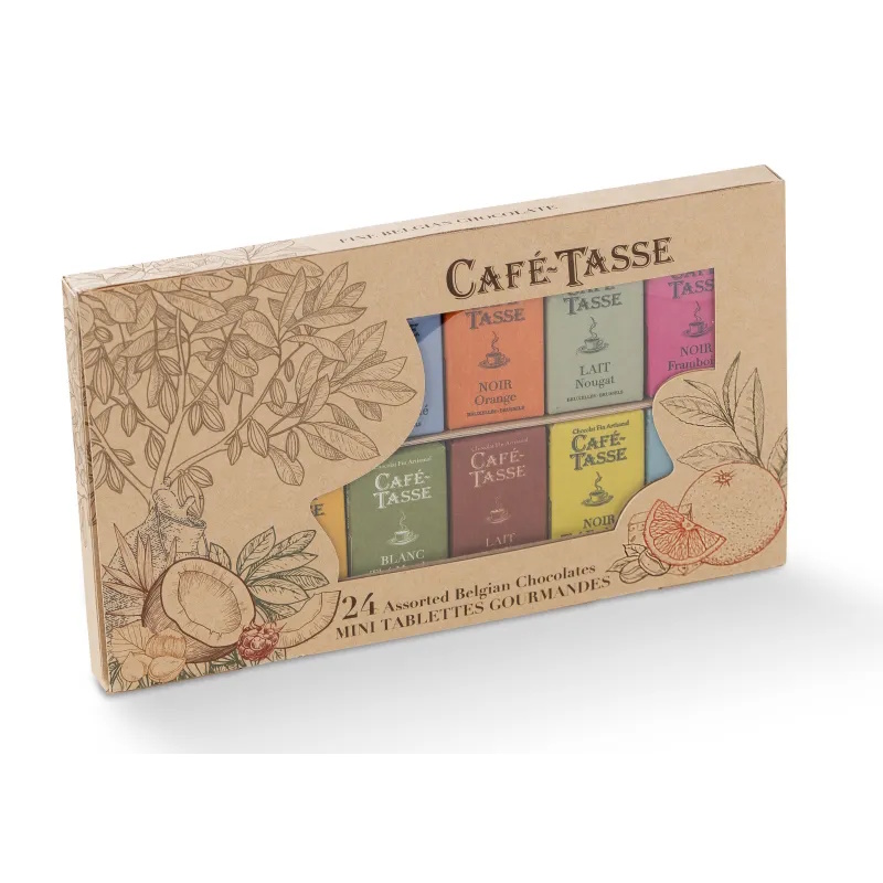Cafe Tasse 24-Piece Assorted Mini Chocolate Bar Discovery Box